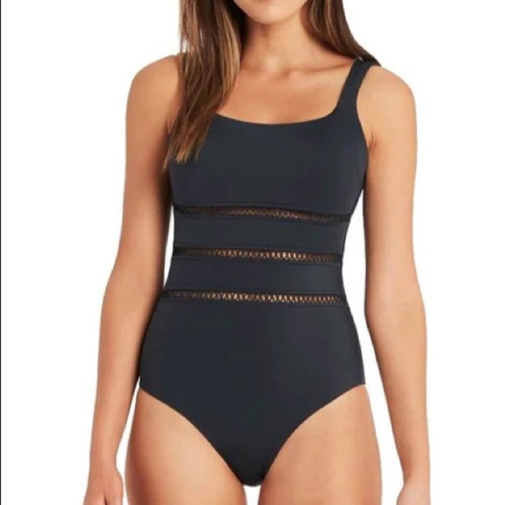 Sea Level Lola Charcoal One Piece Swimsuit Nwot $120